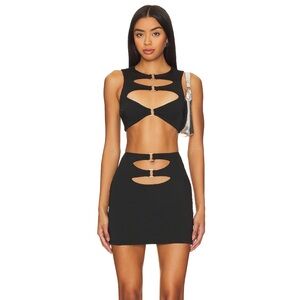 Revolve Superdown Hayes Black Skirt & Top Set